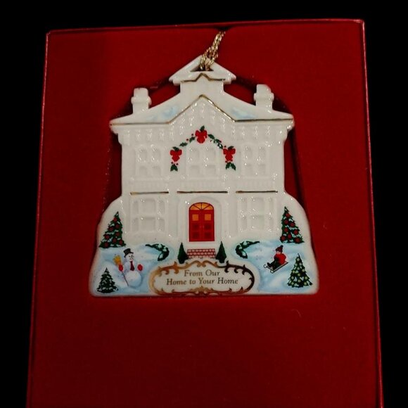 NIB 1999 Lenox Annual “From Our Home to Your Home” Porcelain Ornament - Picture 1 of 2